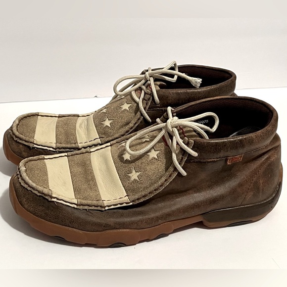 Twisted X Men's Patriotic Driving Moccasin Shoes - Moc Toe - Picture 1 of 15